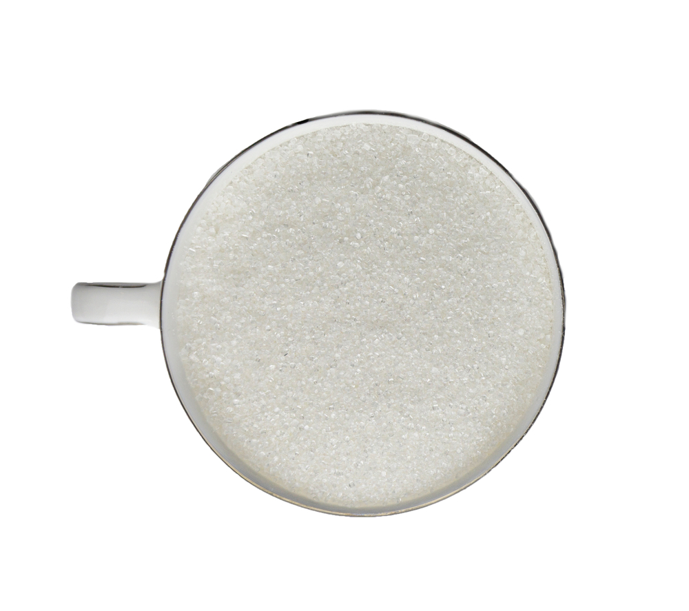 Photo showing white granulated sugar