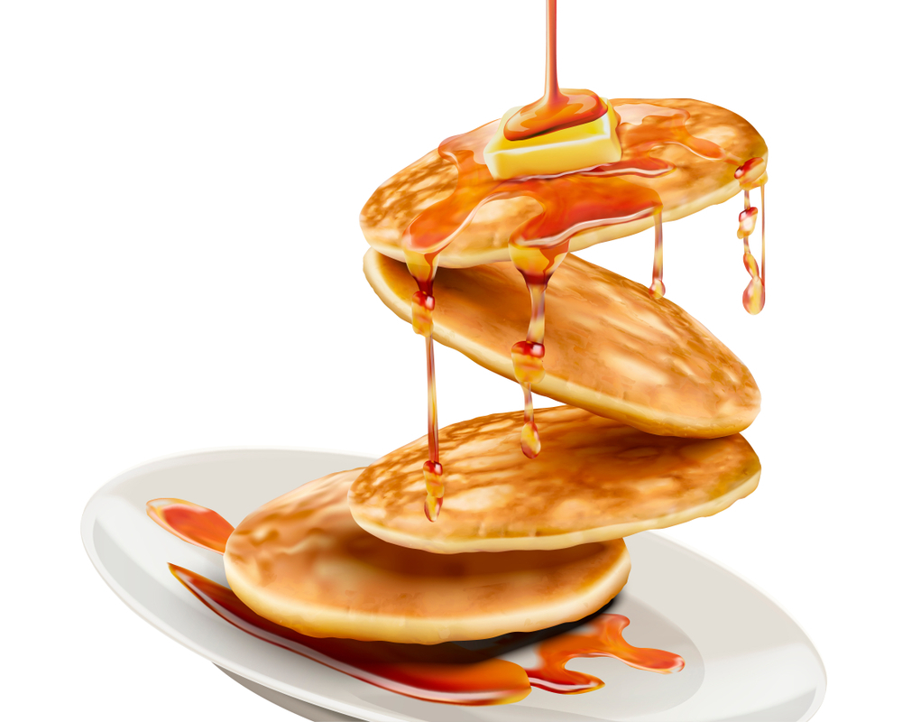 Photo showing tasty, fluffy pancakes