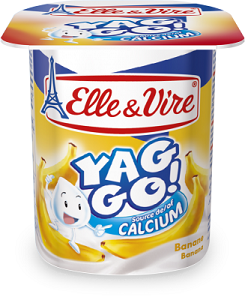 Elle & Vire Yag Go! Yoghurt Banana 125 g x4