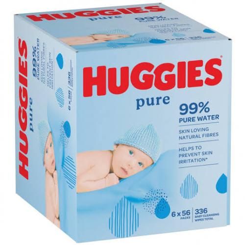 Huggies Pure Baby Wipes (6 X 56) - 336 Count