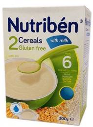Nutriben 2 Cereals Gluten-Free 6 Months To 3 Years 300 g