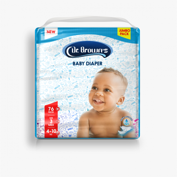 DR. BROWN BABY DIAPER SIZE 3 (Jumbo-Pack)