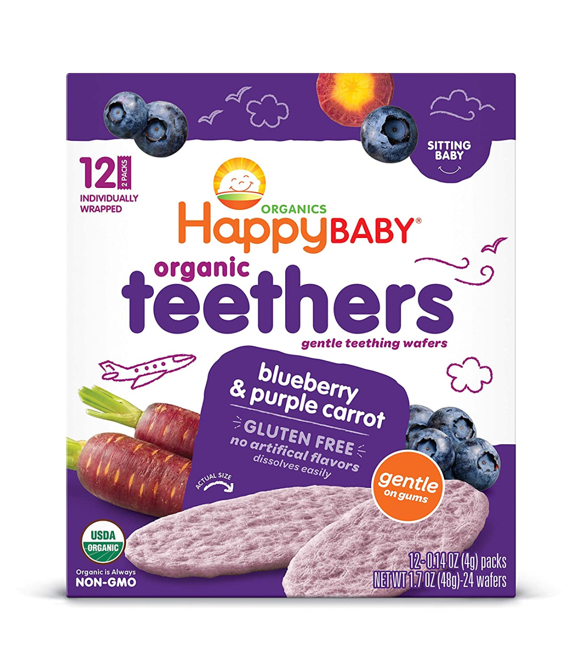 Happy Baby Gentle Teethers 24 wafers