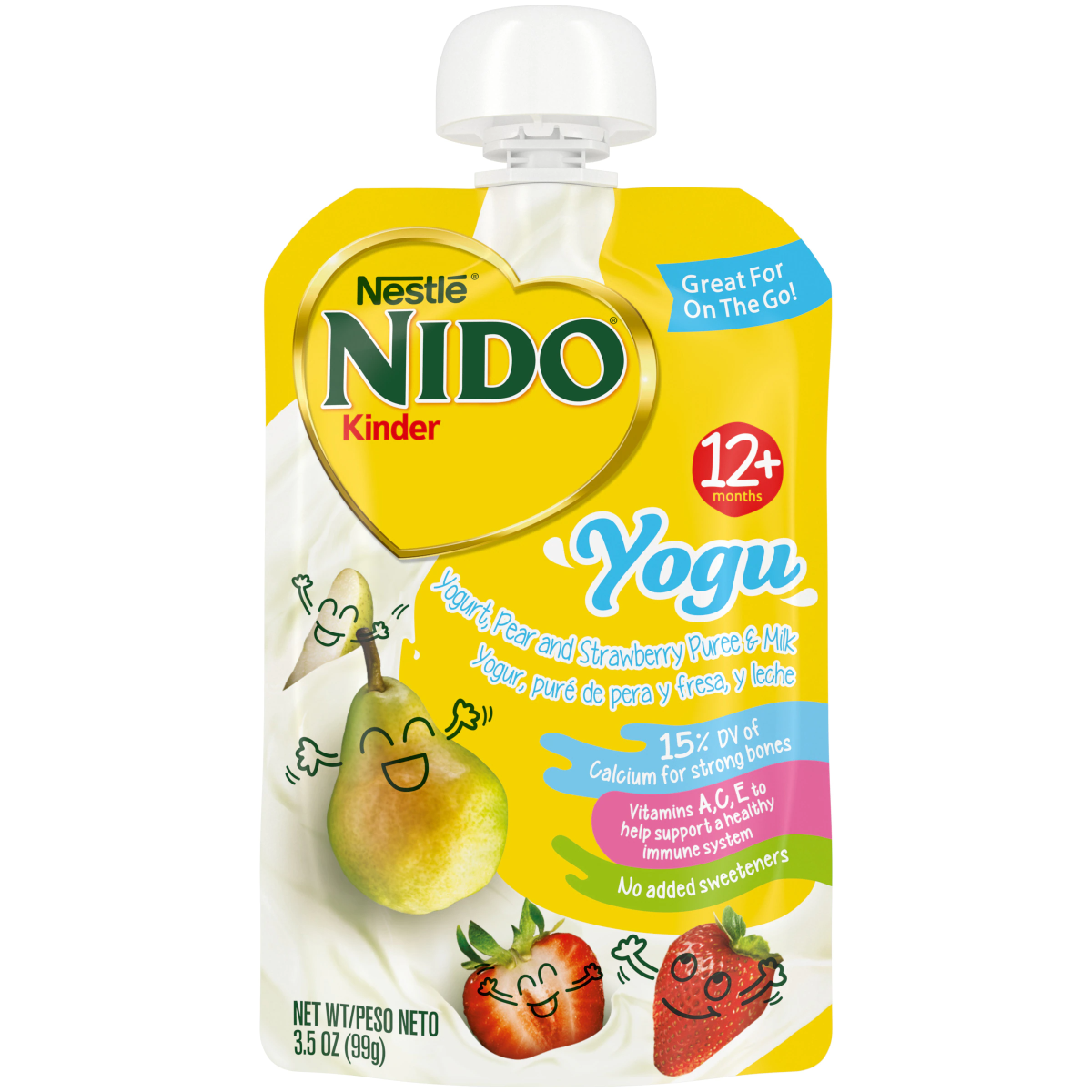 Nido Kinder Yogurt, Pear and Strawberry Puree & Milk 99g